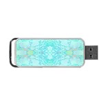 Green Tie Dye Kaleidoscope Opaque Color Portable USB Flash (Two Sides) Front