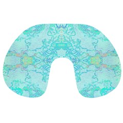 Green Tie Dye Kaleidoscope Opaque Color Travel Neck Pillows by Mariart