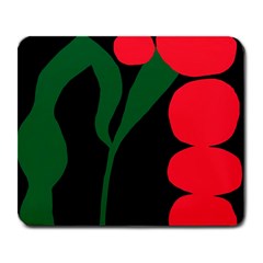 Illustrators Portraits Plants Green Red Polka Dots Large Mousepads by Mariart