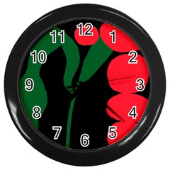 Illustrators Portraits Plants Green Red Polka Dots Wall Clocks (black) by Mariart