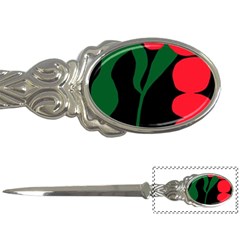 Illustrators Portraits Plants Green Red Polka Dots Letter Openers by Mariart