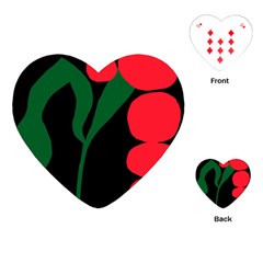 Illustrators Portraits Plants Green Red Polka Dots Playing Cards (heart) 