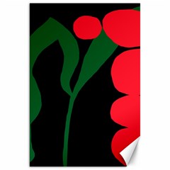 Illustrators Portraits Plants Green Red Polka Dots Canvas 20  X 30   by Mariart