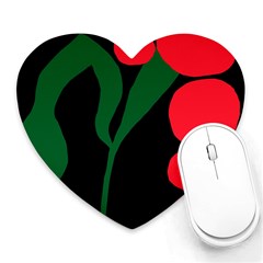 Illustrators Portraits Plants Green Red Polka Dots Heart Mousepads by Mariart