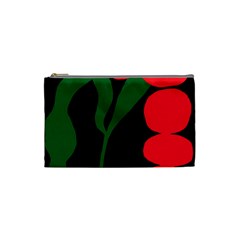 Illustrators Portraits Plants Green Red Polka Dots Cosmetic Bag (small) 