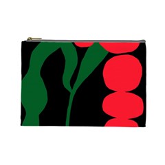 Illustrators Portraits Plants Green Red Polka Dots Cosmetic Bag (large)  by Mariart