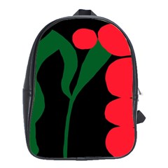 Illustrators Portraits Plants Green Red Polka Dots School Bags(large) 