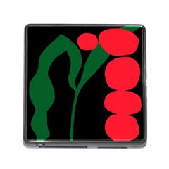 Illustrators Portraits Plants Green Red Polka Dots Memory Card Reader (square) by Mariart