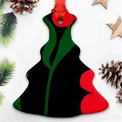 Illustrators Portraits Plants Green Red Polka Dots Ornament (christmas Tree) 