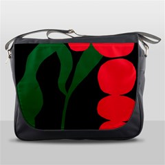 Illustrators Portraits Plants Green Red Polka Dots Messenger Bags