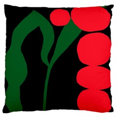 Illustrators Portraits Plants Green Red Polka Dots Large Cushion Case (one Side) by Mariart