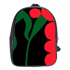 Illustrators Portraits Plants Green Red Polka Dots School Bags (xl) 