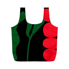 Illustrators Portraits Plants Green Red Polka Dots Full Print Recycle Bags (m) 