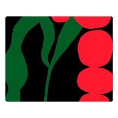 Illustrators Portraits Plants Green Red Polka Dots Double Sided Flano Blanket (large) 