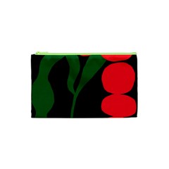 Illustrators Portraits Plants Green Red Polka Dots Cosmetic Bag (xs)