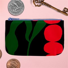 Illustrators Portraits Plants Green Red Polka Dots Large Coin Purse