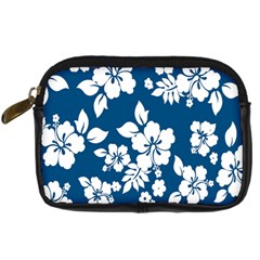 Hibiscus Flowers Seamless Blue White Hawaiian Digital Camera Cases by Mariart