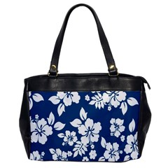 Hibiscus Flowers Seamless Blue White Hawaiian Office Handbags by Mariart