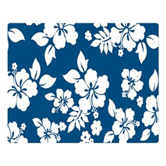 Hibiscus Flowers Seamless Blue White Hawaiian Double Sided Flano Blanket (large)  by Mariart