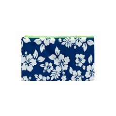 Hibiscus Flowers Seamless Blue White Hawaiian Cosmetic Bag (xs) by Mariart