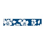 Hibiscus Flowers Seamless Blue White Hawaiian Flano Scarf (Mini) Front