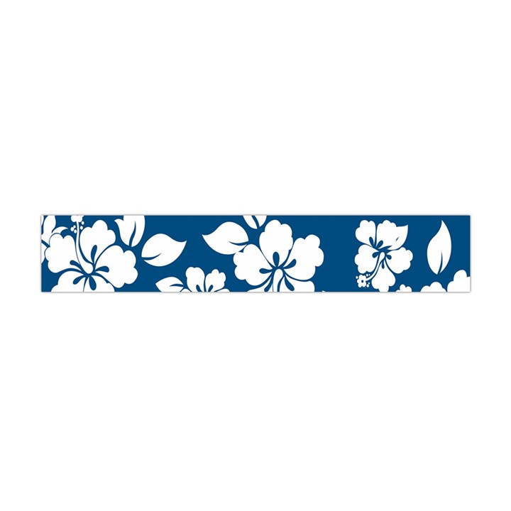 Hibiscus Flowers Seamless Blue White Hawaiian Flano Scarf (Mini)