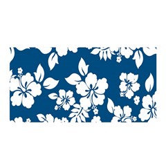 Hibiscus Flowers Seamless Blue White Hawaiian Satin Wrap by Mariart