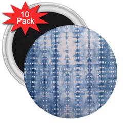 Indigo Grey Tie Dye Kaleidoscope Opaque Color 3  Magnets (10 Pack)  by Mariart