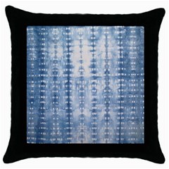 Indigo Grey Tie Dye Kaleidoscope Opaque Color Throw Pillow Case (black) by Mariart