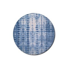 Indigo Grey Tie Dye Kaleidoscope Opaque Color Rubber Coaster (round)  by Mariart