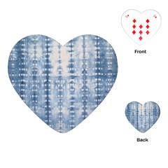 Indigo Grey Tie Dye Kaleidoscope Opaque Color Playing Cards (heart) 