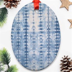 Indigo Grey Tie Dye Kaleidoscope Opaque Color Oval Ornament (two Sides) by Mariart