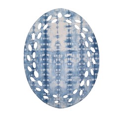 Indigo Grey Tie Dye Kaleidoscope Opaque Color Oval Filigree Ornament (two Sides) by Mariart