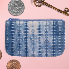 Indigo Grey Tie Dye Kaleidoscope Opaque Color Large Coin Purse