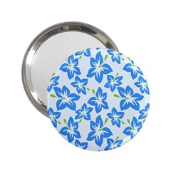 Hibiscus Flowers Seamless Blue 2 25  Handbag Mirrors by Mariart