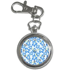 Hibiscus Flowers Seamless Blue Key Chain Watches