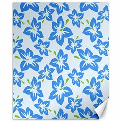 Hibiscus Flowers Seamless Blue Canvas 16  X 20   by Mariart