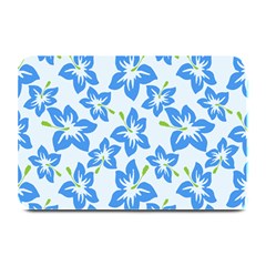 Hibiscus Flowers Seamless Blue Plate Mats by Mariart