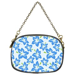 Hibiscus Flowers Seamless Blue Chain Purses (two Sides)  by Mariart