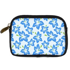 Hibiscus Flowers Seamless Blue Digital Camera Cases