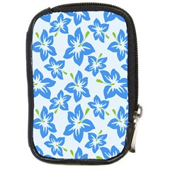 Hibiscus Flowers Seamless Blue Compact Camera Cases by Mariart