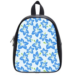 Hibiscus Flowers Seamless Blue School Bags (small)  by Mariart