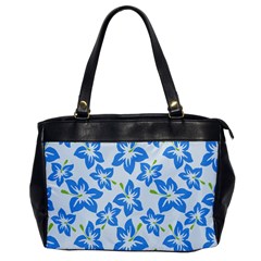 Hibiscus Flowers Seamless Blue Office Handbags