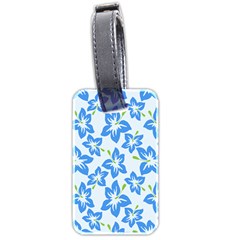 Hibiscus Flowers Seamless Blue Luggage Tags (two Sides) by Mariart