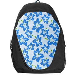 Hibiscus Flowers Seamless Blue Backpack Bag