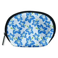 Hibiscus Flowers Seamless Blue Accessory Pouches (medium)  by Mariart