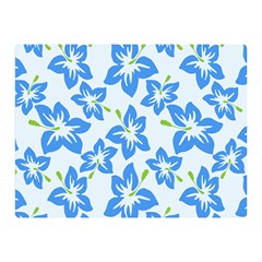 Hibiscus Flowers Seamless Blue Double Sided Flano Blanket (mini)  by Mariart