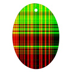 Line Light Neon Red Green Ornament (oval)