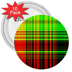 Line Light Neon Red Green 3  Buttons (10 pack) 