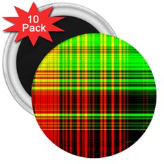 Line Light Neon Red Green 3  Magnets (10 pack) 